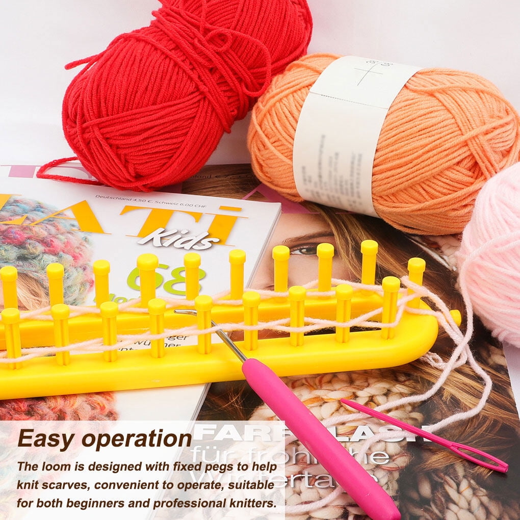  Knitting Loom Set Colorful Plastic Scarf Making Tools DIY  Crocheting Kit Long Knitting Loom DIY for Scarf Sweater Shawl Blankets :  Arts, Crafts & Sewing
