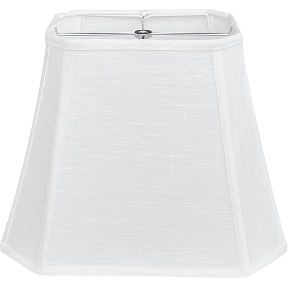 Rectangle Lamp Shade, White Linen (6 x 9)" (11 14)" 10.5" Bell Cut Corner Shade for Table Lamp, Floor