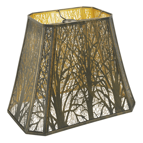 SWAIFDEE Rectangle Lampshade With Forest Pattern, Large Lamp Shades For Table Lamps And Floor Lamps, Spider 8x13.9x11in Metal Lamp Shades