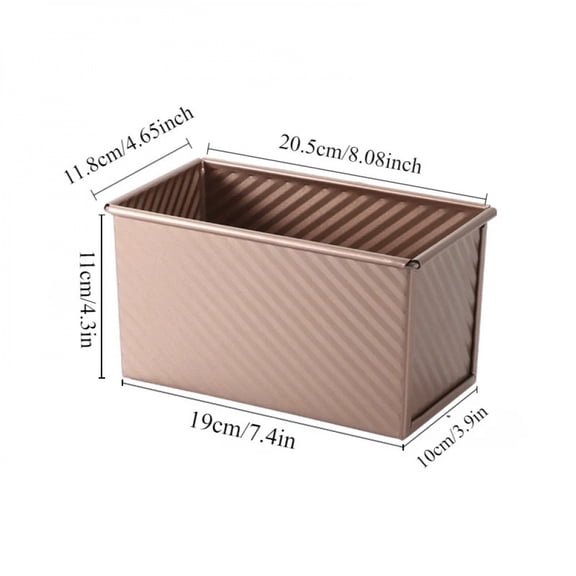 Rectangle Loaf Pan with Lid 1lb Non-Stick Bread Baking Pan Carbon Steel Corrugated Toast Box Toast Mold for Oven Baking Tool