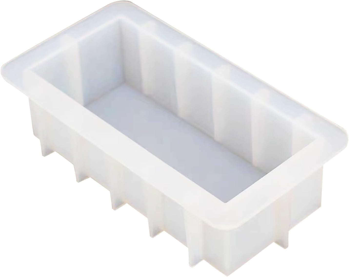 Rectangle Loaf Silicone Soap Mold - Acrylic Partition Clapboard, Flexible Soap Molds for Soap Making - 40ounce White Mould DIY Tool for Soap Cake Making 40oz