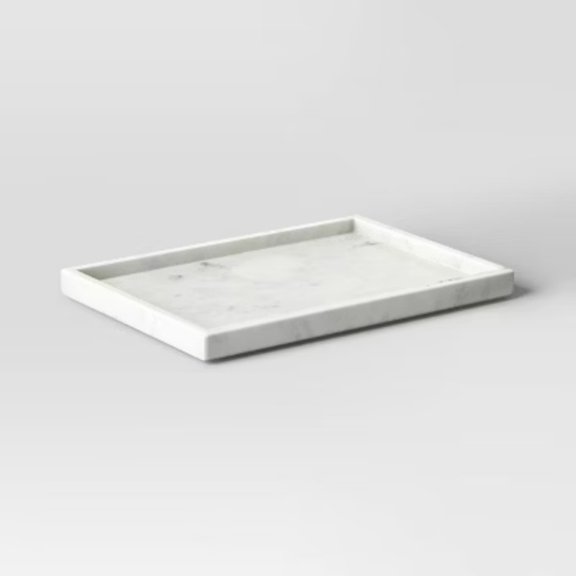 Rectangle Marble Tray White