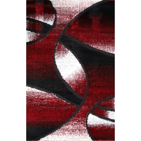 Rectangle Maybelle Red Shag 8 ft. x 10 ft. Area Rug for Entryway, Living Room, Dinning Room, etc.