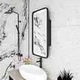 thumbnail image 1 of Rectangle Medicine Cabinet with LDE&Mirror, Bathroom Mirror with Storage, Wall Mounted Medicine Mirror Cabinet with Two Layers of Removable Tempered Glass Shelves, 20.67x33.66 Inch, Black, 1 of 8