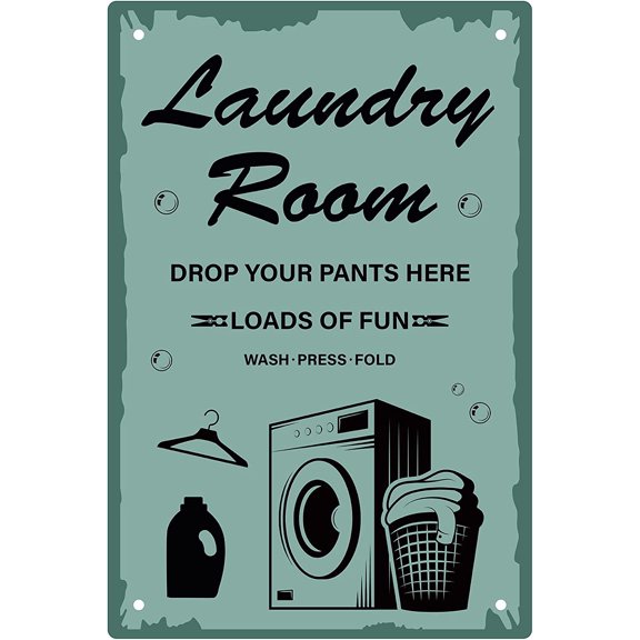 Rectangle Metal Iron Sign Poster for Home Wall Decoration Washing Machine Pattern 300x200x2.2mm