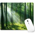 thumbnail image 1 of Rectangle Misty Green Tree Forest Mouse Pad PremiumTextured Custom Mouse Mat Design Washable Lycra Cloth with NonSlip Rubber Base Personalized for Wireless Mouse Use, 1 of 4