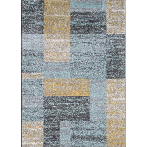 Rectangle Natalie Blue Geometric 8 ft. x 10 ft. Area Rug for Entryway, Living Room, Dinning Room, etc.