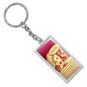 Rectangle Naughty Boy Go To My Room Comic Funny Humor Keychain in Chrome Plated Metal