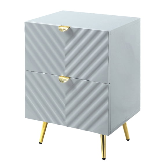 Rectangle Nightstand - Contemporary Wave Design - Bedroom Placement - Sleek Appearance