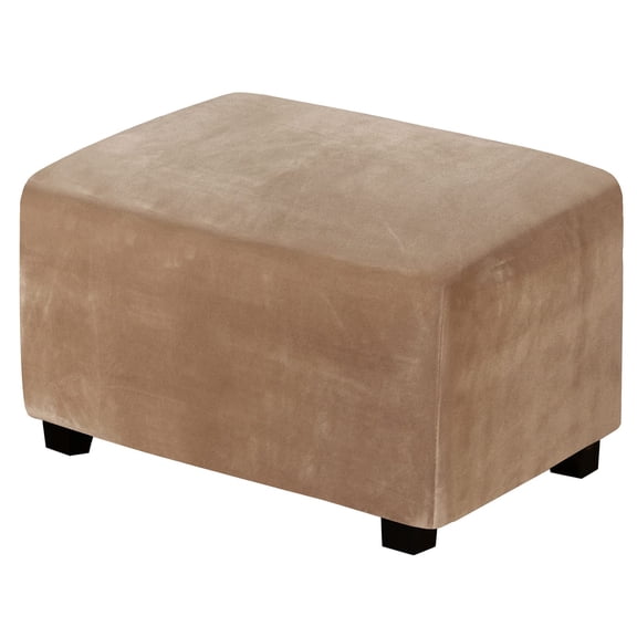Rectangle Ottoman Cover, Velvet Ottoman Slipcovers Stretch Footstool Protector Covers Soft Storage Ottoman Slipcover with Elastic Bottom for Living Room -Peacock Blue-Large