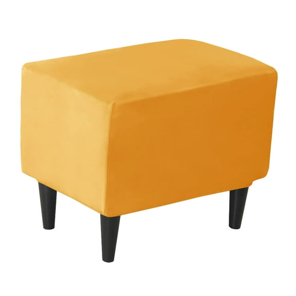 Rectangle Ottoman Cover, Velvet Ottoman Slipcovers Stretch Footstool Protector Covers Square Storage Ottoman Slipcover for Living Room -Dark Green-Small