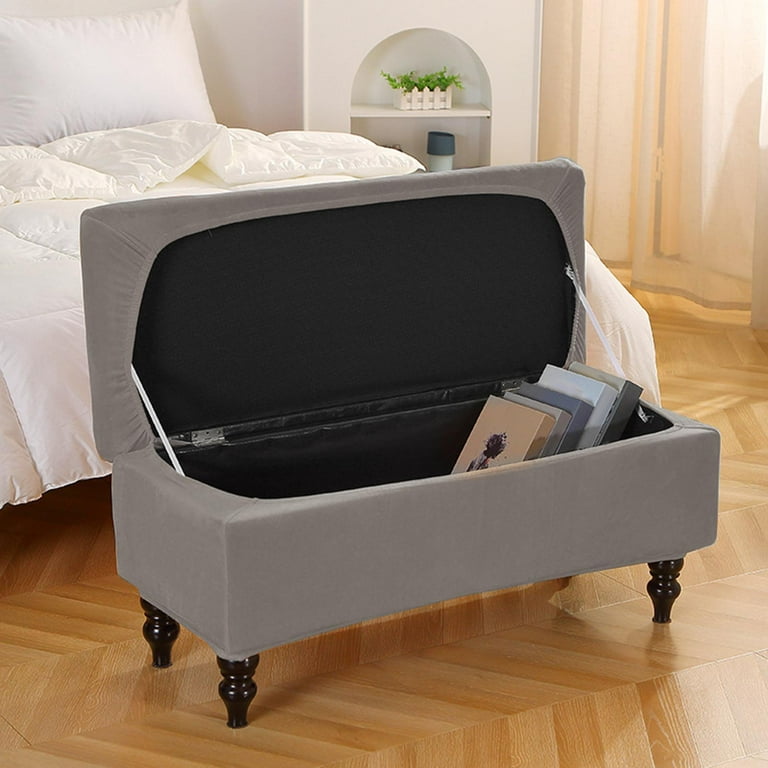 Rectangle Ottoman Slipcover High Elastic Footrest Stool Slipcover