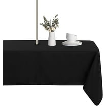 Rectangle Outdoor Tablecloth with Umbrella Hole and Zipper, 60x84 Inch Black, Washable Waterproof Table Cloth Spill Proof Wrinkle Free Table Cover for Patio Spring Summer Picnic