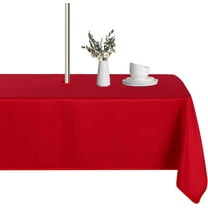 Rectangle Outdoor Tablecloth with Umbrella Hole and Zipper, 60x84 Inch Red, Washable Waterproof Table Cloth Spill Proof Wrinkle Free Table Cover for Patio Spring Summer Picnic