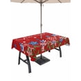 thumbnail image 1 of Rectangle Outdoor Tablecloth With Umbrella Hole And Zipper– America 4th of July Waterproof Patio Table Cover for Party, Picnic, Backyard, 52"x70" , Blue Red Striped Stars, 1 of 8