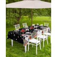 thumbnail image 1 of Rectangle Outdoor Tablecloth with Umbrella Hole and Zipper, Black Christmas Snowman Waterproof Patio Cloth Tablecloths, Xmas Snowflake Tree Outdoor Table Cover for Picnic/Party, 60x120 Inch, 1 of 6