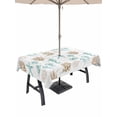 thumbnail image 1 of Rectangle Outdoor Tablecloth With Umbrella Hole And Zipper– Coastal Nautical Waterproof Patio Table Cover for Party, Picnic, Backyard, 60"x120" , Seahorse Coral Starfish Shell Aqua Brown, 1 of 8