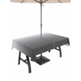 thumbnail image 1 of Rectangle Outdoor Tablecloth With Umbrella Hole And Zipper– Grey White Gradient Waterproof Patio Table Cover for Party, Picnic, Backyard, 60"x84" , Abstract Watercolor, 1 of 8