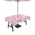 thumbnail image 1 of Rectangle Outdoor Tablecloth With Umbrella Hole And Zipper– Pink Santa Claus Christmas Waterproof Patio Table Cover for Party, Picnic, Backyard, 60"x84" , Xmas Tree Balls White Snowflake, 1 of 8