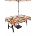 thumbnail image 1 of Rectangle Outdoor Tablecloth With Umbrella Hole And Zipper– Vintage Christmas Gingerbread Man Waterproof Patio Table Cover for Party, Picnic, Backyard, 60"x84" , Beige Red Plaid, 1 of 8