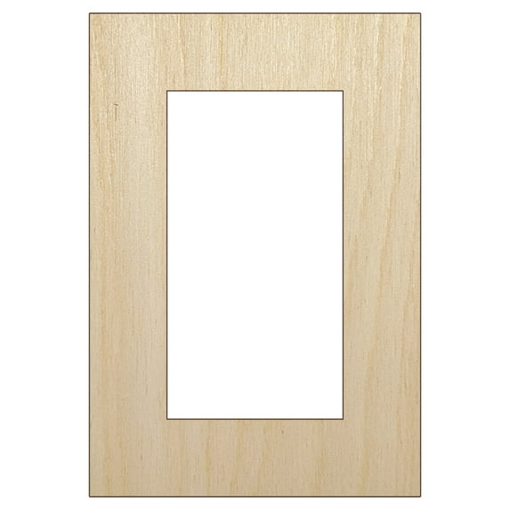 Rectangle Outline Box Frame Wood Shape Unfinished Piece Cutout Craft DIY Projects - 4.70 Inch Size - 1/4 Inch Thick