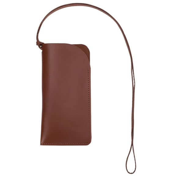 Rectangle PU Leather Eyelasses Case Portable Slip-in Sunglass Pouch Sienna 600mm