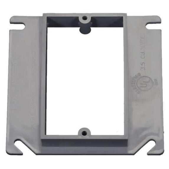 Rectangle PVC 1 Gang Mud Ring, Gray