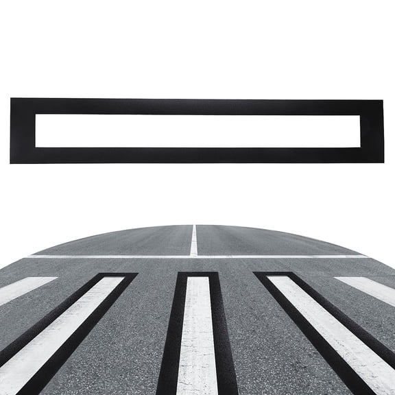 Rectangle PVC Hollow Out Painting Stencils Drawing Template for Road Sign Drawing Black 1150x200x0.5mm