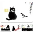thumbnail image 1 of Rectangle PVC Plastic Waterproof Card Stickers Self-adhesion Card Skin for Bank Card Decor Cat Shape 186x137mm DIY for DIY, 1 of 6