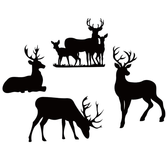 Rectangle PVC Wall Stickers for Home Living Room Bedroom Decoration Deer Pattern 390x930mm 2pcs/set for DIY