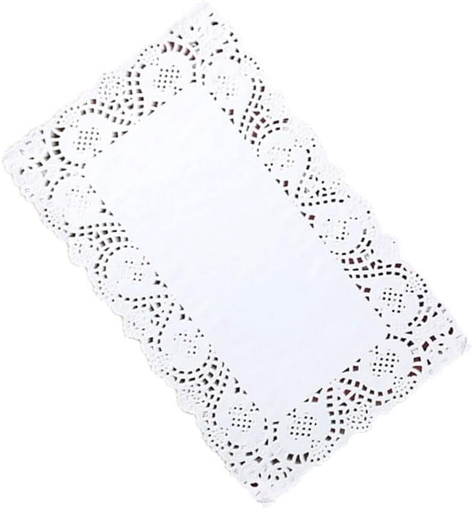 Rectangle Paper Doilies - 8inch x 12inch White Lace Disposable Paper ...
