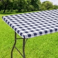 thumbnail image 1 of Rectangle Picnic Table Cloth, Elastic Waterproof Fitted Vinyl Tablecloth for 4 FT Tables, Flannel Backed Buffalo Plaid Table Covers for Dining, Camping, Outdoor (Black and White, 30" x 48"), 1 of 8
