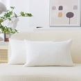 thumbnail image 1 of Rectangle Pillow Covers 12x20 inch Striped Corduroy Solid Cushion Covers Oblong Pillowcases for Sofa Kids Toddler, 12 x 20 inch, Creamy White, 1 of 7