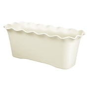 Rectangle Planter,12 Plastic Window Planter,Wave Ruffled Edge Flower Boxes Slot Home Garden Practical Flower Pots,Balcony Herb Planter Indoor Succulent Cactus Vegetable PotWhite