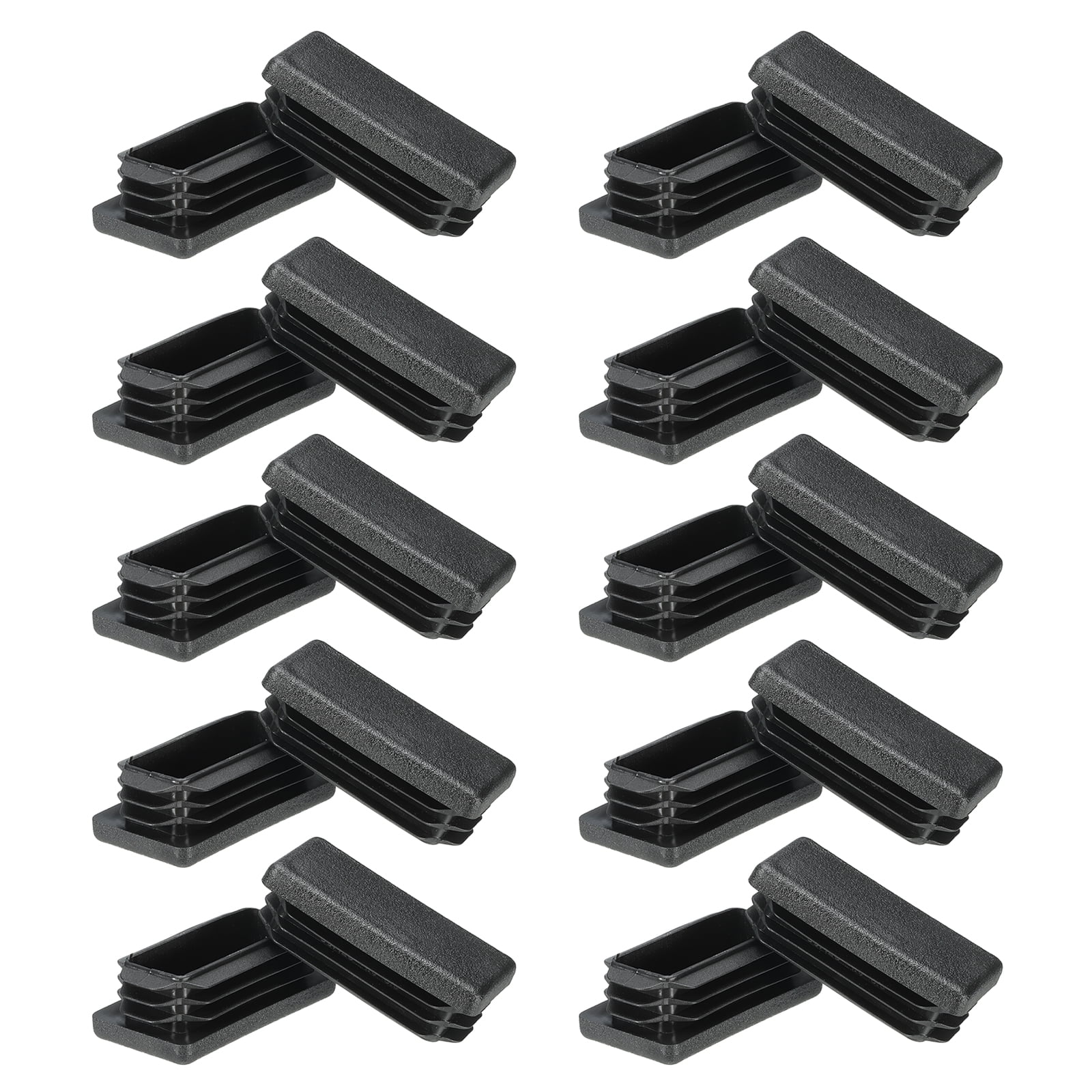 Rectangle Plastic Hole Plugs 2x0.7inch, Tubing Insert End Cap, Black 20 ...