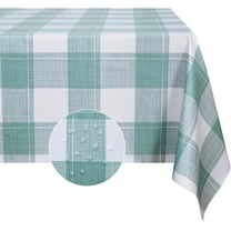 Rectangle Plastic Tablecloth, 100% Waterproof Oil-Proof Checkered PVC Table Cloth, Heavy Duty Vinyl Table Cover for Dining, Camping, Picnic, Outdoor - 60 x 84 Inch, Sage Green Checkered