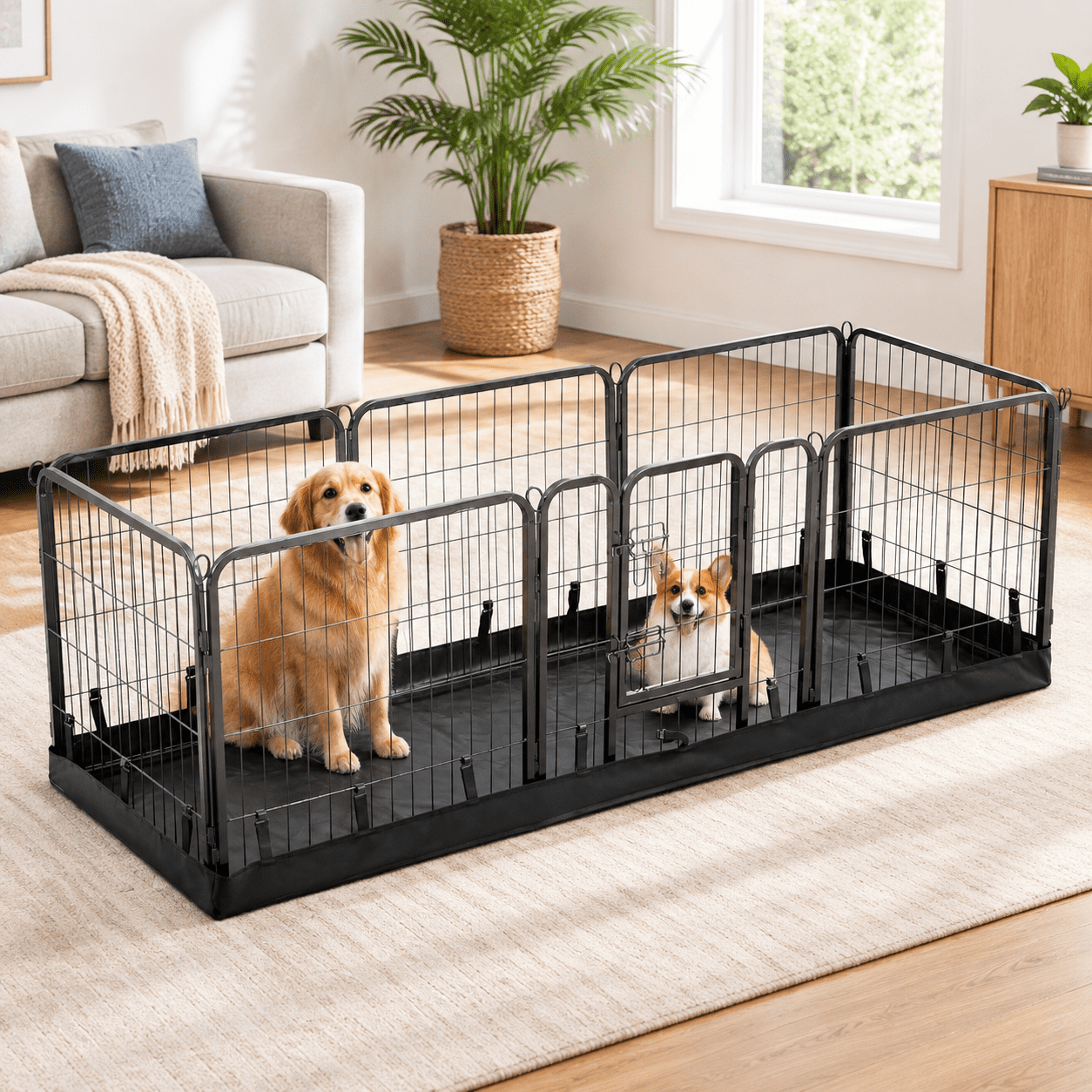 Rectangle Playpen Bottom Pad For 24'' Width 8 Panel Pen Black - Walmart.com