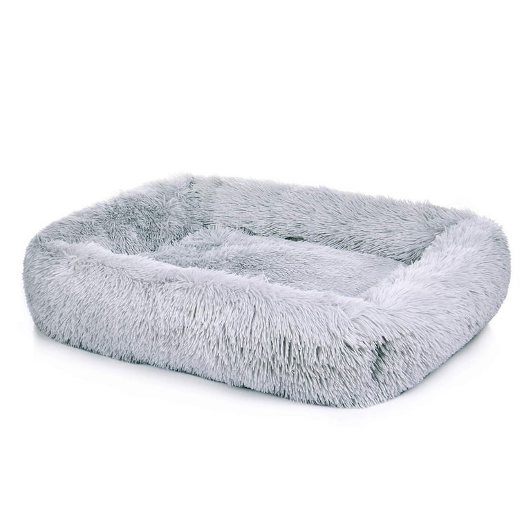 Walmart Large Plush Dog Bed, Rectangle Cat Bed, Washable, Light