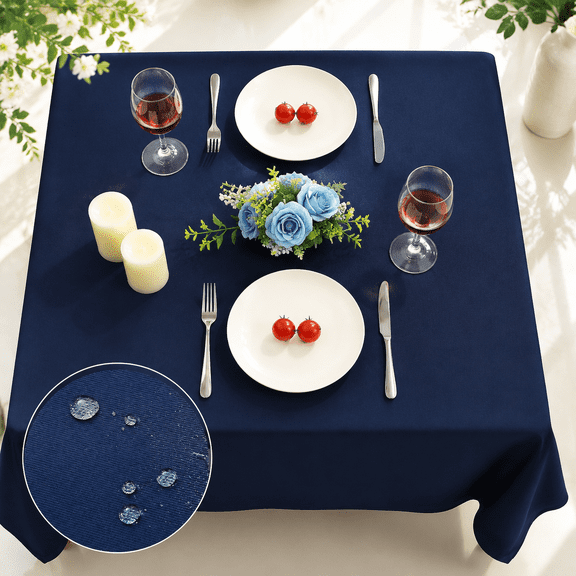 Rectangle Polyester Tablecloth Navy Blue 60 x 102 Inch