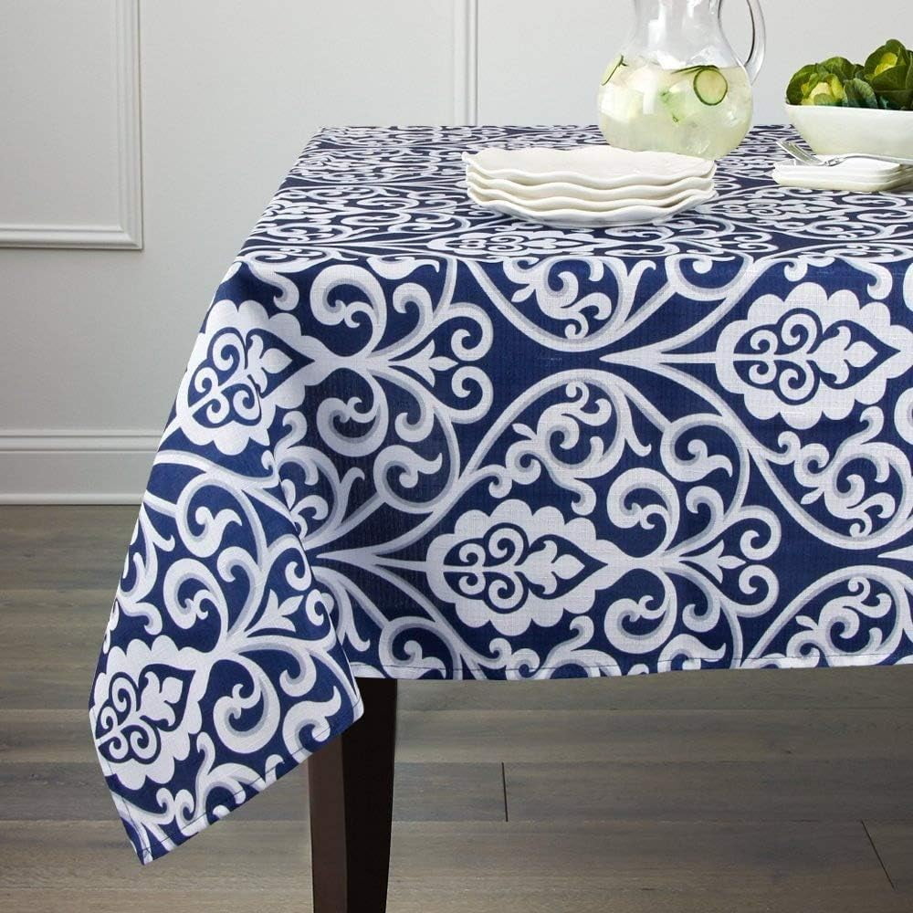 Rectangle Polyester Tablecloth Vintage Printed and Spill Proof Table