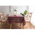 thumbnail image 1 of Rectangle Polyester Tablecloth Vintage Printed and Spill Proof Water Resistant Table Cover for Home and Kitchen (Boho Red, 55"x70"), 1 of 6