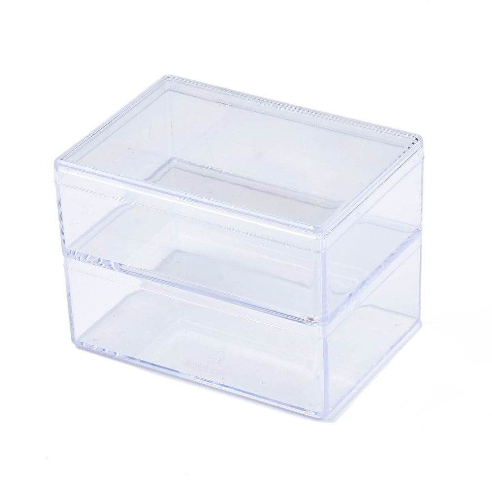 Rectangle Polystyrene Bead Storage Container with 2 Compartments Organizer boxes for Jewelry Beads Small Accessories Clear 850x60x60mm