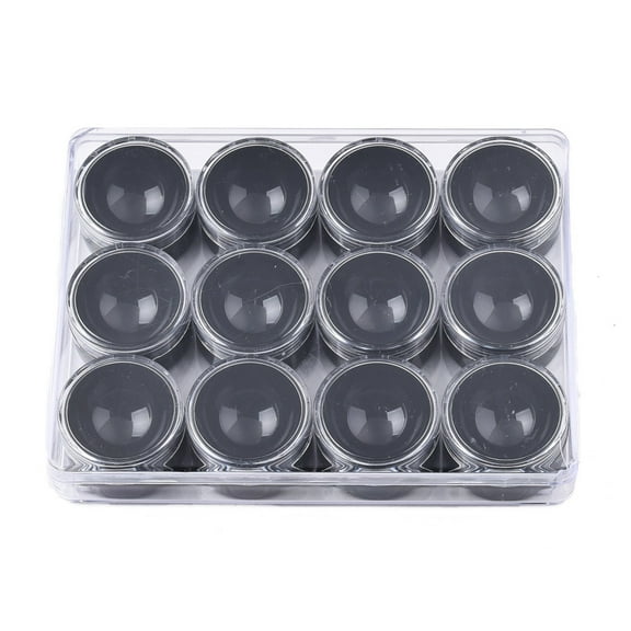 Rectangle Polystyrene Plastic Bead Storage Containers with 12Pcs Column Small Boxes Black Container: 16.5x12.5x2.5cm Column Small Box: 4x2.2cm