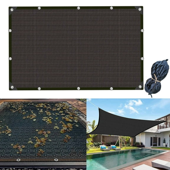 Rectangle Pool Leaf Net Cover for Inground Pools/Above Ground Pools, 18x36FT Mesh Pool Cover Swimming Pool Accessories, Multipurpose Sun Shade Outdoor Cloth for Pool, Patio, Garden