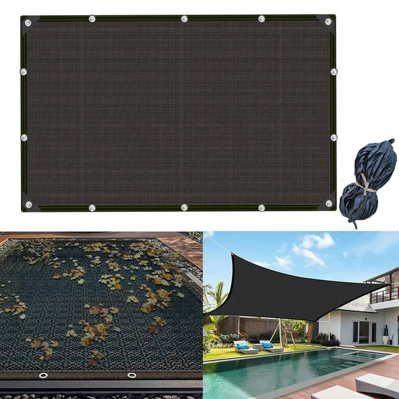 Rectangle Pool Leaf Net Cover for Inground Pools/Above Ground Pools, 25x50FT Mesh Pool Cover Swimming Pool Accessories, Multipurpose Sun Shade Outdoor Cloth for Pool, Patio, Garden
