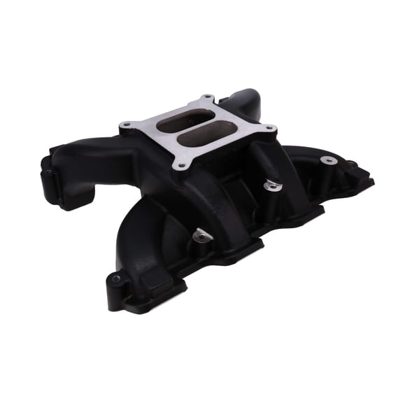 Rectangle Port Dual Plane Aluminum Intake Manifold for GM LS - Black