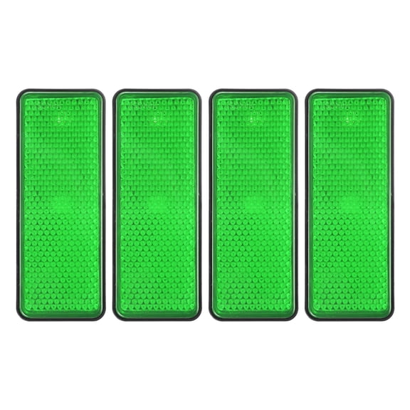 Rectangle Rear Reflectors, 4 Pcs Safety Reflective Warning Reflector Plastic Universal Motorcycle Reflector with M5 Screw Mount for Car Motorcycle Trailer Bike Bicycles Dirt, Green