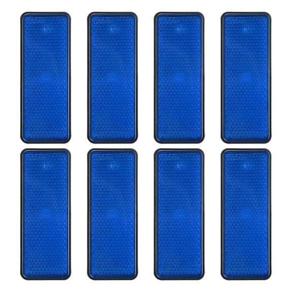 Rectangle Rear Reflectors, 8 Pcs Safety Reflective Warning Reflector Plastic Universal Motorcycle Reflector with M5 Screw Mount for Car Motorcycle Trailer Bike Bicycles Dirt, Blue
