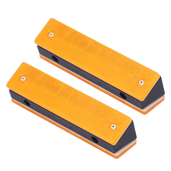 Rectangle Reflective Sign Road Stud Marker for Highway Traffic Warning Facilities, 7.1 x 2.0 Inches / 18 x 5 cm, Yellow, 2-Pack