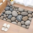 thumbnail image 1 of Rectangle Rug 2x3Ft, Abstract Natural Grey Cobblestone Soft Non-Slip Washable Felt Carpet Pad, Modern Grey Pebble Stone Area Rugs for Living Room Bedroom Kids Room, 1 of 9